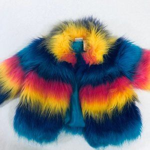Rainbow Fur Toddler Coat Truly Scrumptious 24 Mo